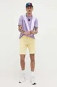 Бавовняна футболка HUGO фіолетовий