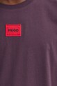 Хлопковая футболка HUGO 50447978 фиолетовой