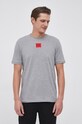 HUGO t-shirt bawełniany szary 50447978