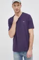 fialová Bavlnené tričko Hugo