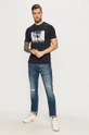 Armani Exchange - T-shirt 3KZTFH.ZJH4Z granatowy