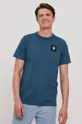 niebieski G-Star Raw T-shirt bawełniany D18197.C336