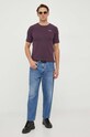 G-Star t-shirt D19070.C723 fioletowy AA00