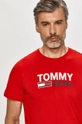 červená Tommy Jeans - Tričko