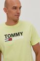 žlto-zelená Tommy Jeans - Tričko Pánsky