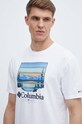 Columbia t-shirt bawełniany Path Lake biały 1934814