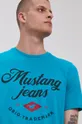 niebieski Mustang T-shirt bawełniany