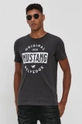 szary Mustang T-shirt bawełniany