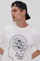 biały New Balance T-shirt MT11519WT