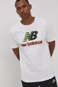 biały New Balance T-shirt MT11540WT