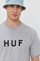 Bavlněné tričko HUF šedá ts00508