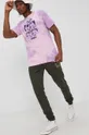 HUF T-shirt bawełniany fioletowy