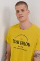 žltá Bavlnené tričko Tom Tailor