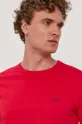 červená Bavlnené tričko Boss Athleisure