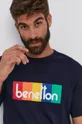 granatowy United Colors of Benetton T-shirt bawełniany