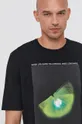 czarny Sisley T-shirt bawełniany