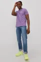 Superdry T-shirt bawełniany fioletowy