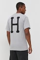 Bavlněné tričko HUF šedá ts01048
