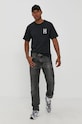 HUF T-shirt bawełniany ts01048 czarny SS21