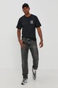 HUF T-shirt bawełniany ts01048 czarny SS21