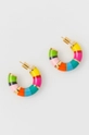 zlata Uhani Kat Maconie Candy Cane Stud Medium Hoop Earrings Ženski