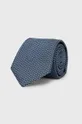 niebieski HUGO krawat z domieszką jedwabiu 50468221 Męski
