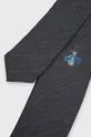 Kravata s prímesou hodvábu HUGO sivá