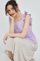 Vero Moda bluzka bawełniana fioletowy
