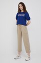 Sisley tricou din bumbac 3I1XL100D.0D2 bleumarin SS22