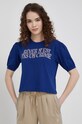 Sisley t-shirt bawełniany granatowy 3I1XL100D.0D2