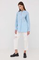 Victoria Beckham bluza din bumbac 1222WSH003689B albastru SS22