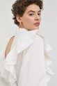 Bruuns Bazaar bluzka bawełniana BBW2749 biały