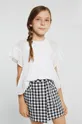 μπεζ Mayoral Παιδική βαμβακερή μπλούζα Για κορίτσια
