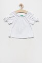 Dětské tričko United Colors of Benetton s příměsí lnu bílá 3EQZC102R.G