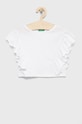 United Colors of Benetton bluza copii uni alb 3F4JCH001.G
