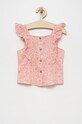 United Colors of Benetton bluza din in cu modele roz 5WWRCQ007.G