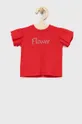 червоний Дитяча бавовняна футболка Birba&Trybeyond Для дівчаток