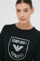 чёрный Хлопковая ночная рубашка Emporio Armani Underwear