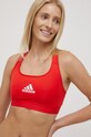 Športová podprsenka adidas Performance Powerreact HC7843 bez kostíc červená HC7843