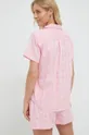 Βαμβακερές πιτζάμες Lauren Ralph Lauren ροζ
