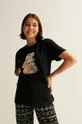 μαύρο Undiz - βαμβακερή πιτζάμα μπλουζάκι Γυναικεία