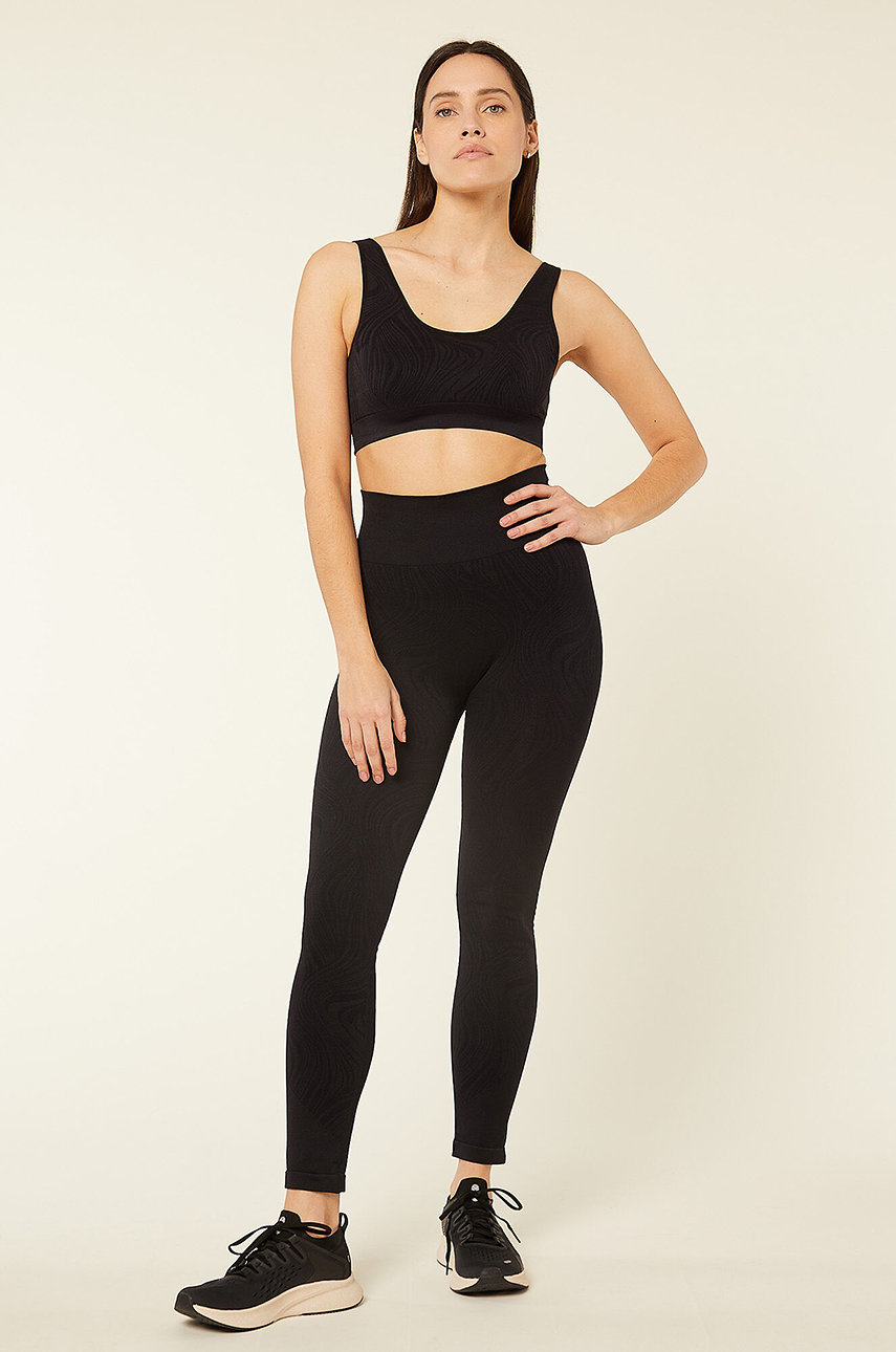 czarny Etam legginsy sportowe Wavy Damski