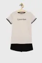 чорний Дитяча бавовняна піжама Calvin Klein Underwear Для дівчаток