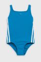 niebieski adidas Performance jednoczęściowy strój kąpielowy dziecięcy HF5917 Dziewczęcy