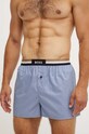 Βαμβακερό μποξεράκι BOSS 2-pack εμπριμέ μπλε 50469762