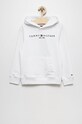 Tommy Hilfiger Bluza bawełniana dziecięca z kapturem biały KS0KS00205.PPYY