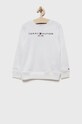 Tommy Hilfiger hanorac de bumbac pentru copii uni alb KS0KS00204.PPYY