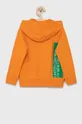 Detská bavlnená mikina United Colors of Benetton oranžová
