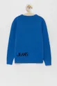 Παιδικό βαμβακερό πουλόβερ Calvin Klein Jeans μπλε