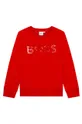 czerwony BOSS bluza dziecięca J25N99.114.150 Chłopięcy